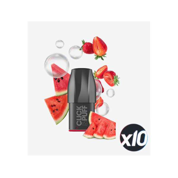 PACKx10 - POD - CLICK & PUFF - PASTEQUE FRAISE BUBBLE