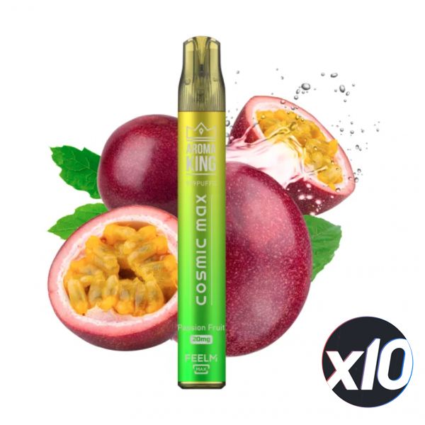 PackX10 - PUFF COSMIC MAX - PASSION FRUIT - AK 999 PUFFS