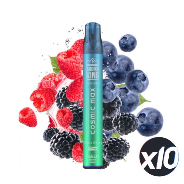PackX10 - PUFF COSMIC MAX - TRIPLE BERRY - AK 999 PUFFS